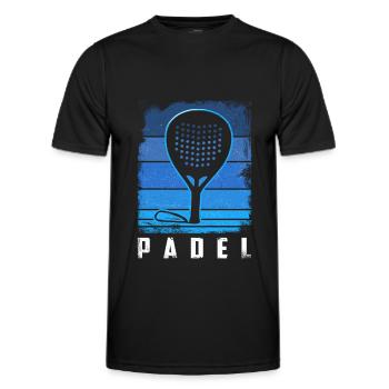 PADEL PÁDLE PADDLE TENNIS PADEL PLAYER GIFT - Men's Functional T-Shirt - black - Front - AI Model Male 178 dark (178cm)