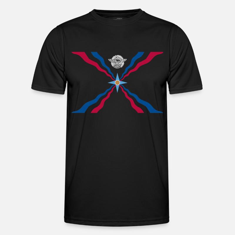 Assyrian Flag - Männer Funktions-T-Shirt - Schwarz