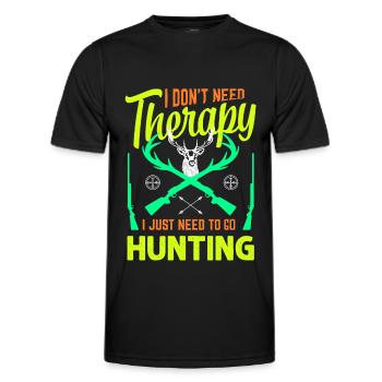 Chasse thérapie chasse chasseur chien de chasse permis de chasse - T-shirt sport Homme - noir - Devant - AI Model Male 178 dark (178cm)