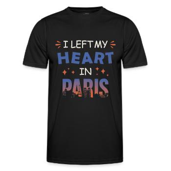 J’ai laissé mon cœur à Paris - T-shirt sport Homme - noir - Devant - AI Model Male 178 dark (178cm)