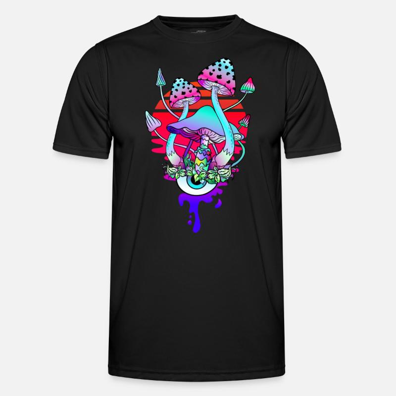 Magic Mushrooms Psychedelic Mushrooms Eye - Men's Functional T-Shirt - black