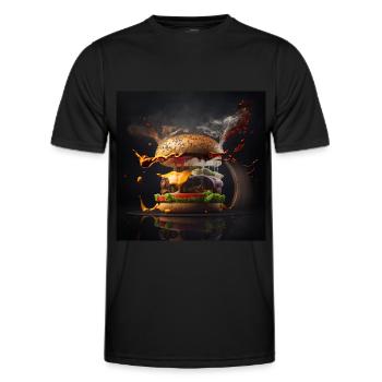 burgerexplosion - for all your burgerlovers - Men's Functional T-Shirt - black - Front - AI Model Male 178 dark (178cm)