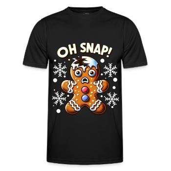 Lustiger Lebkuchenmann ,Bürohumor Weihnachtsfeier - Männer Funktions-T-Shirt - Schwarz - Vorne - AI Model Male 178 dark (178cm)