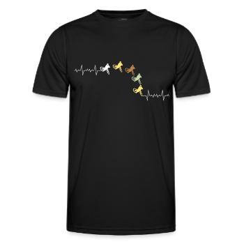 Motif de bicyclette avec battement de coeur - T-shirt sport Homme - noir - Devant - AI Model Male 178 dark (178cm)
