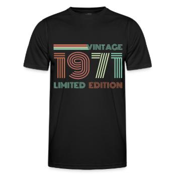 1971 année de naissance anniversaire naissance naissance - T-shirt sport Homme - noir - Devant - AI Model Male 178 dark (178cm)