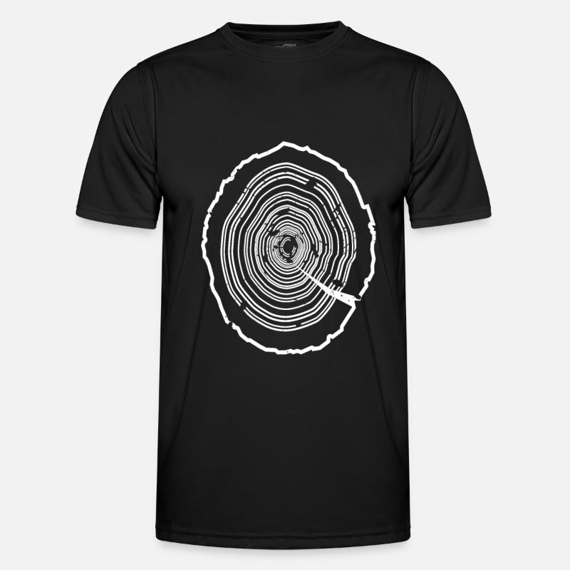 Wooden disc tree bark - Men's Functional T-Shirt - black