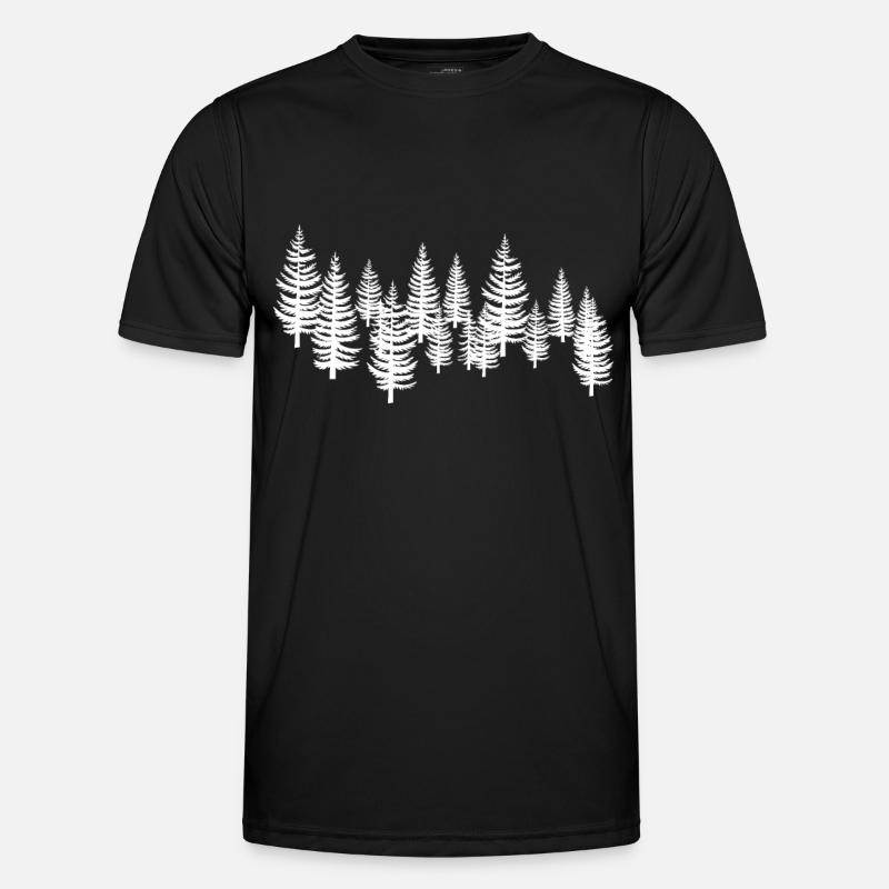 Weiß -Baum -Bäume - Männer Funktions-T-Shirt - Schwarz