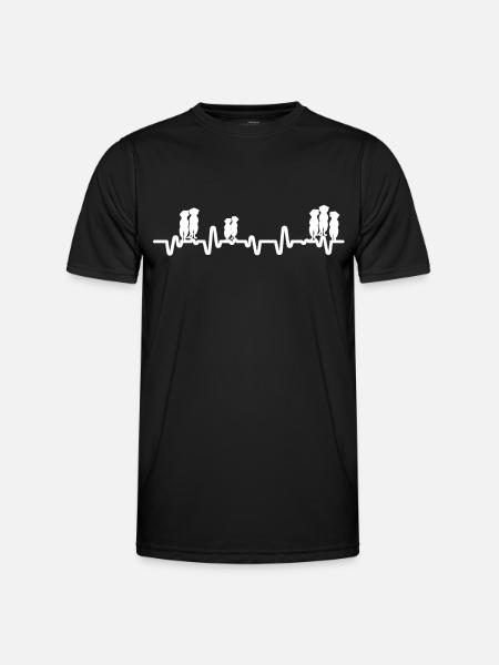 Herzschlag Erdmännchen - Männer Funktions-T-Shirt - Schwarz