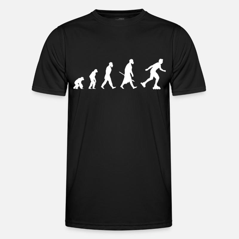 Evolution of roller blade - Männer Funktions-T-Shirt - Schwarz