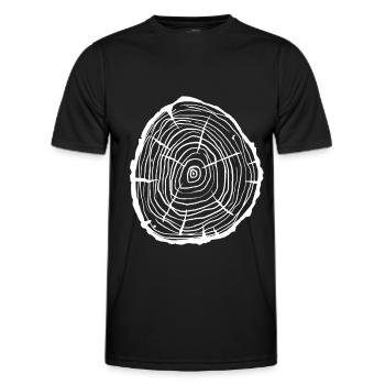 Tree Wood Annual Rings - Men's Functional T-Shirt - black - Front - AI Model Male 178 dark (178cm)