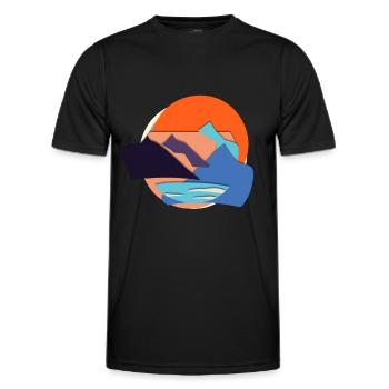 Abstrakt - Männer Funktions-T-Shirt - Schwarz - Vorne - AI Model Male 178 dark (178cm)