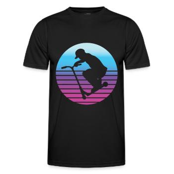 Scooter Stunt Tretroller - T-shirt sport Homme - noir - Devant - AI Model Male 178 dark (178cm)
