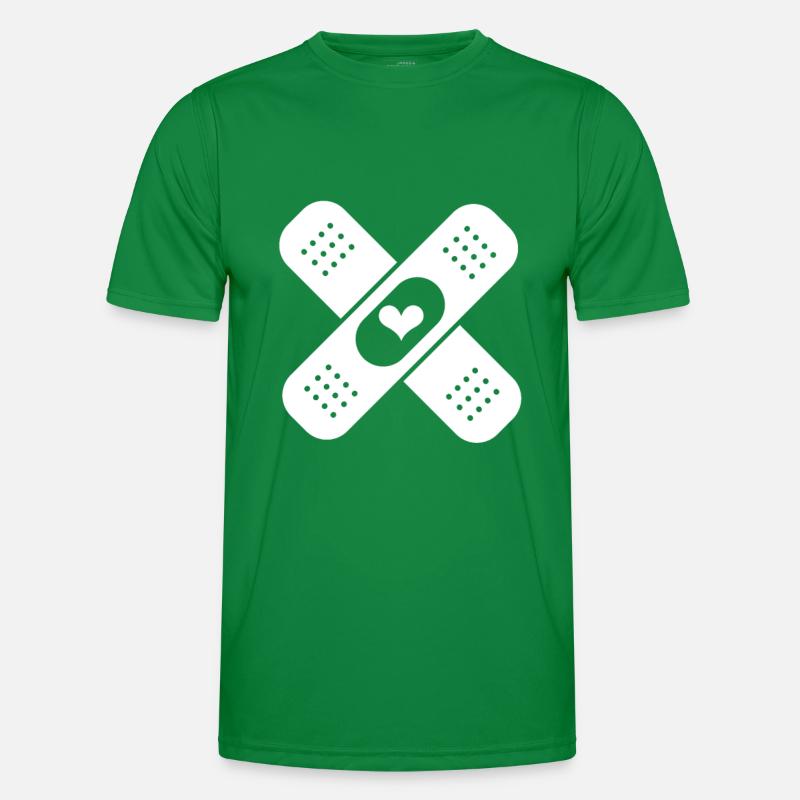 Pflaster Herz Männer Funktions-T-Shirt