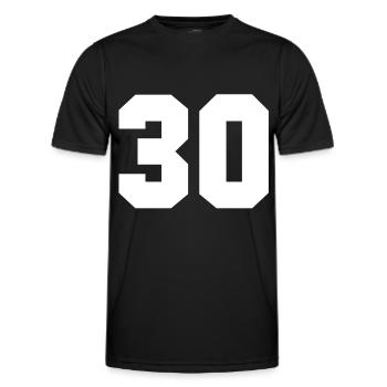 30 - Number 30 - Men's Functional T-Shirt - black - Front - AI Model Male 178 dark (178cm)