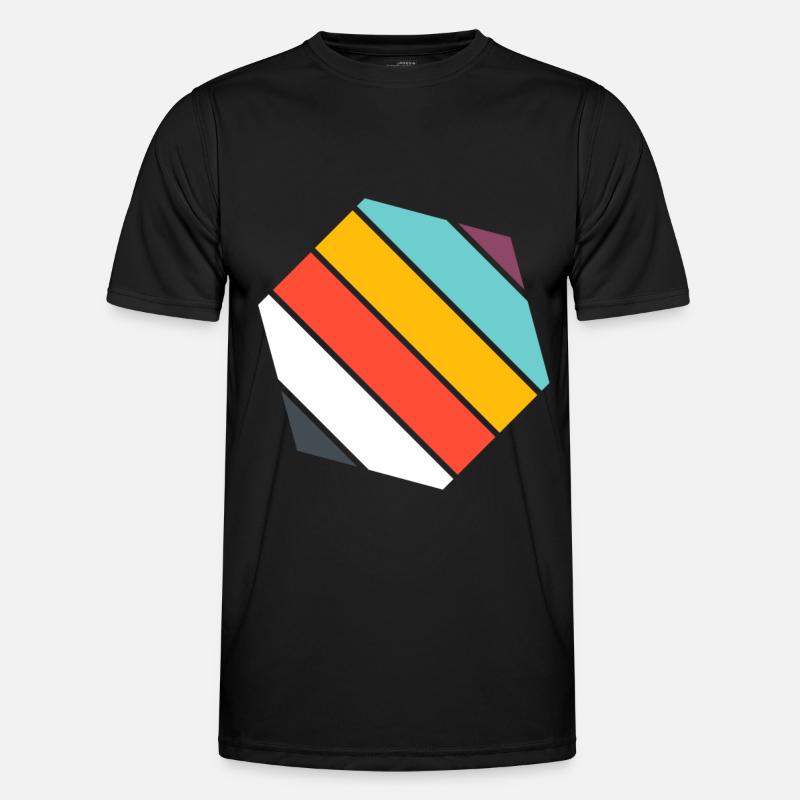 Sechseck - Männer Funktions-T-Shirt - Schwarz