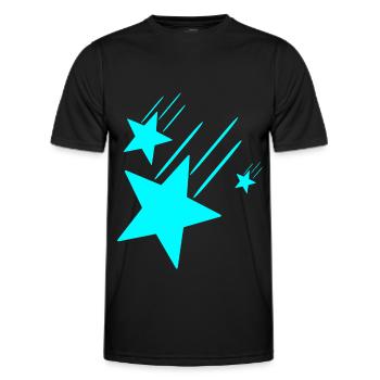 3 étoiles turquoise - T-shirt sport Homme - noir - Devant - AI Model Male 178 dark (178cm)