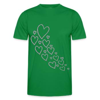 Aufsteigende Rosa Herzen - Männer Funktions-T-Shirt - Kelly Green - Vorne - AI Model Male 178 dark (178cm)