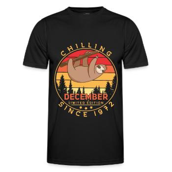 Sloth Limited 1972 December - Men's Functional T-Shirt - black - Front - AI Model Male 178 dark (178cm)