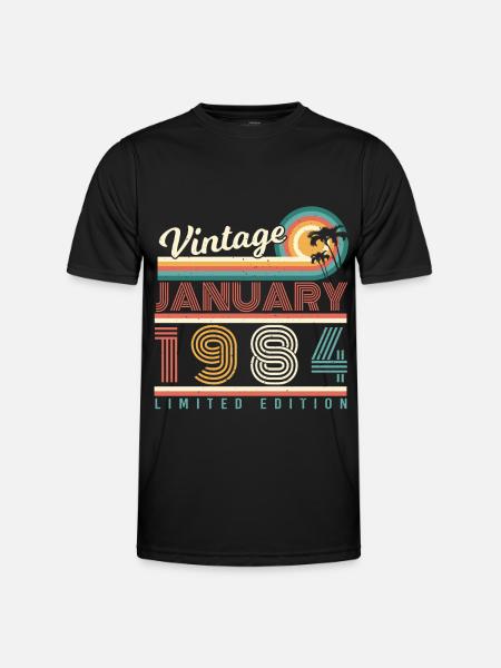 Né en 1984 Janvier Millésime - T-shirt sport Homme - noir