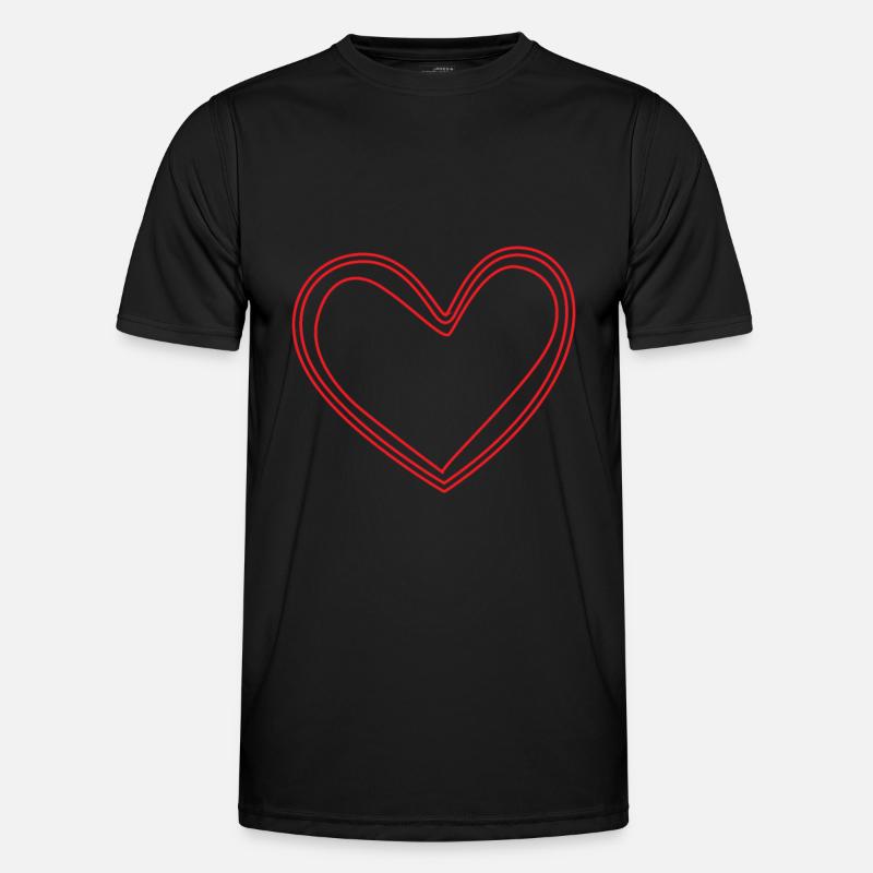 Rotes Herz Geschenkidee - Männer Funktions-T-Shirt - Schwarz