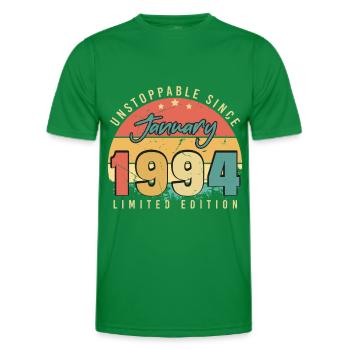 1994 Januar Geschenkidee Vintage - Männer Funktions-T-Shirt - Kelly Green - Vorne - AI Model Male 178 dark (178cm)