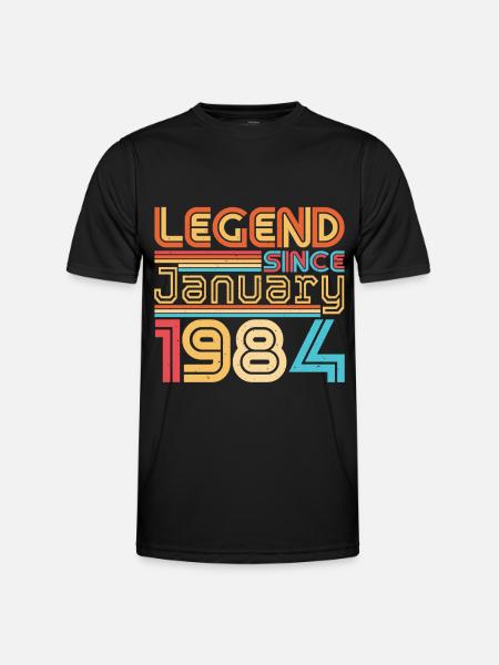 Né en 1984 Janvier Millésime - T-shirt sport Homme - noir