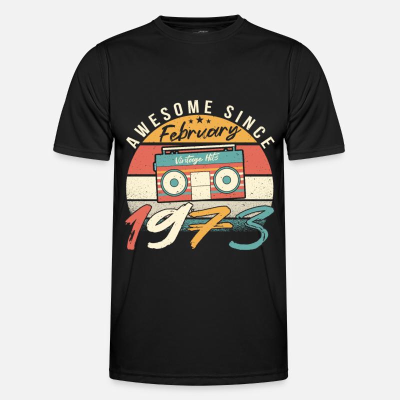 Februar 1973 Retro - Männer Funktions-T-Shirt - Schwarz