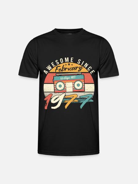 Février 1977 Rétro - T-shirt sport Homme - noir