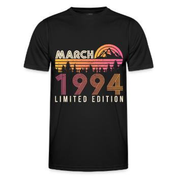 Geschenkidee Vintage März 1994 - Männer Funktions-T-Shirt - Schwarz - Vorne - AI Model Male 178 dark (178cm)
