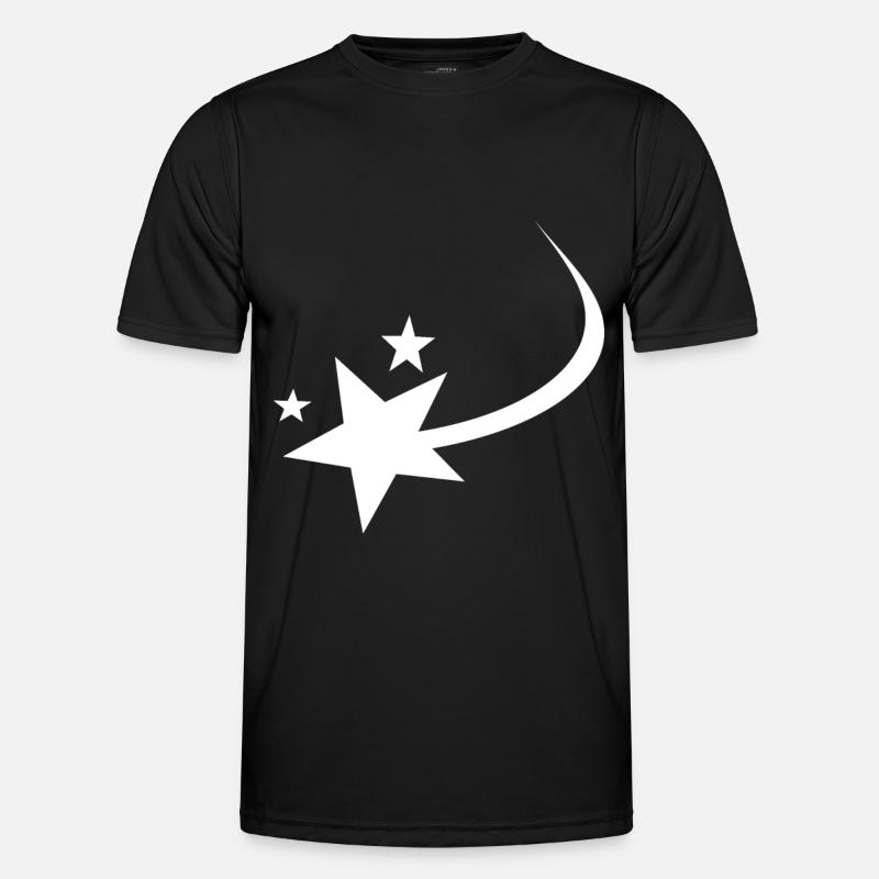 Sternschnuppe Weiss - Männer Funktions-T-Shirt - Schwarz