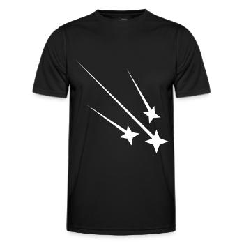 Étoiles filantes blanches - T-shirt sport Homme - noir - Devant - AI Model Male 178 dark (178cm)