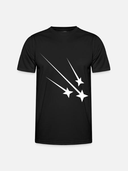 White shooting stars - Men's Functional T-Shirt - black