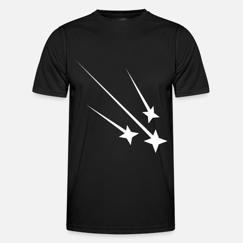 White shooting stars - Men's Functional T-Shirt - black