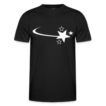 Étoile filante blanche - T-shirt sport Homme - noir - Devant - AI Model Male 178 dark (178cm)