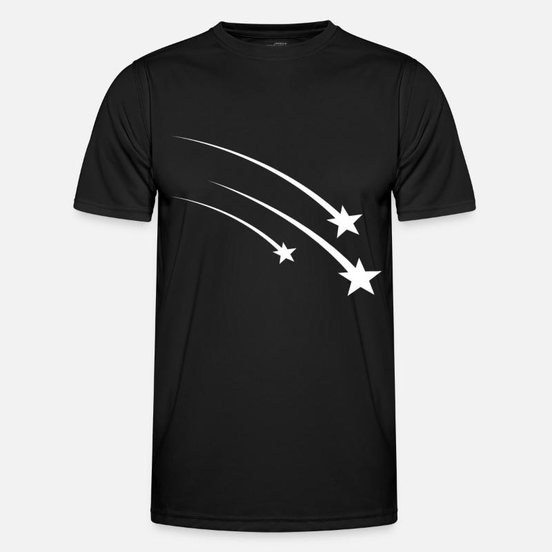 Three White Shooting Stars - Men's Functional T-Shirt - black
