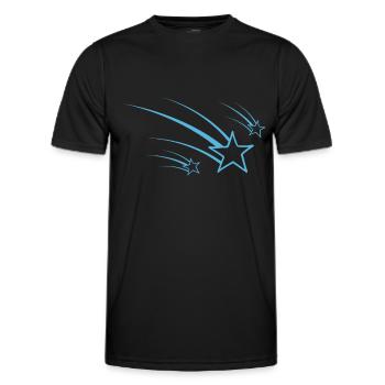 Sternschnuppen Blaues Design - Männer Funktions-T-Shirt - Schwarz - Vorne - AI Model Male 178 dark (178cm)