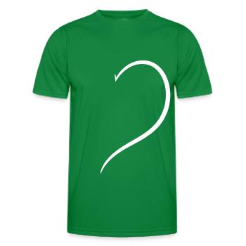 Halbes Weisses Herz - Männer Funktions-T-Shirt - Kelly Green - Vorne - AI Model Male 178 dark (178cm)