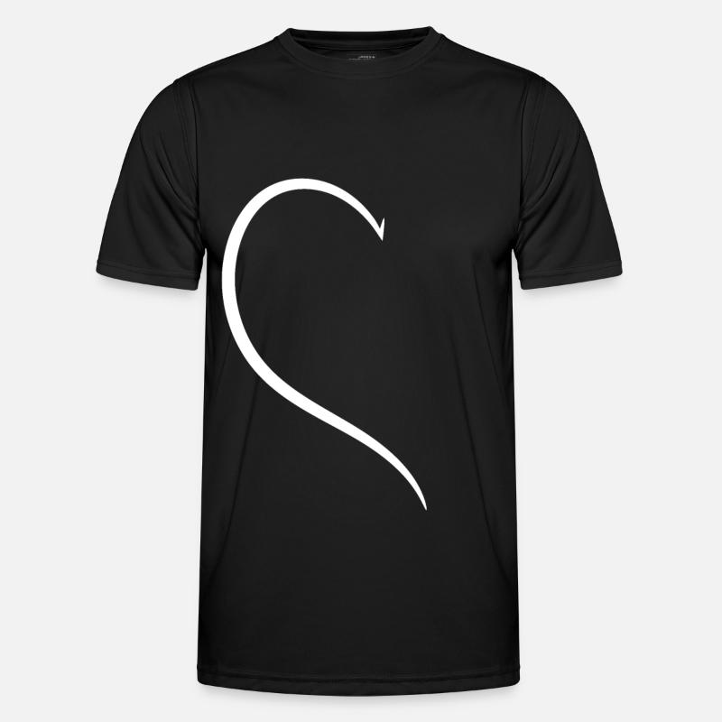 Half White Heart - Men's Functional T-Shirt - black