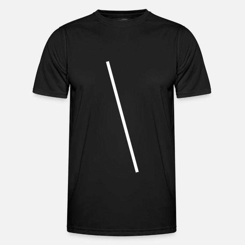 Weisser Schrägstrich Simpel Design - Männer Funktions-T-Shirt - Schwarz