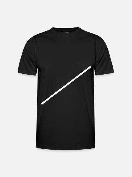 White line Diagonal - Men's Functional T-Shirt - black
