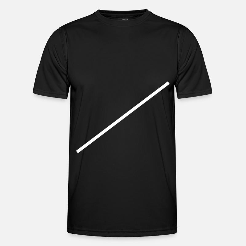 White line Diagonal - Men's Functional T-Shirt - black