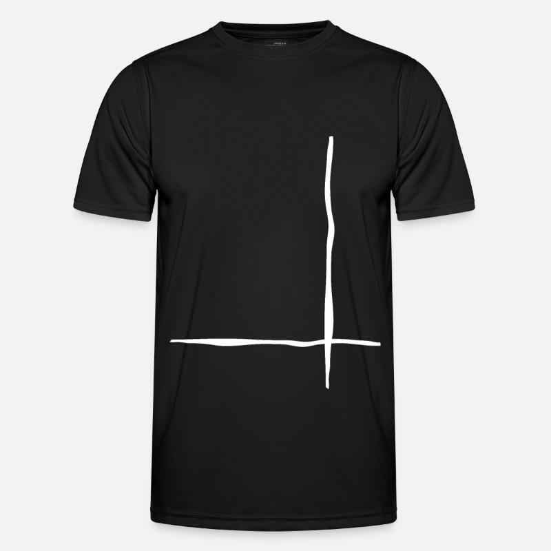 White lines Wavy - Men's Functional T-Shirt - black