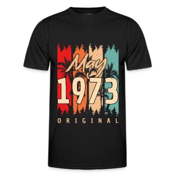 Born 1973 May - Men's Functional T-Shirt - black - Front - AI Model Male 178 dark (178cm)