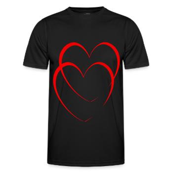 Red Hearts - Men's Functional T-Shirt - black - Front - AI Model Male 178 dark (178cm)