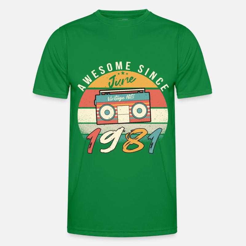 1981 Juni Vintage Hits Männer Funktions-T-Shirt