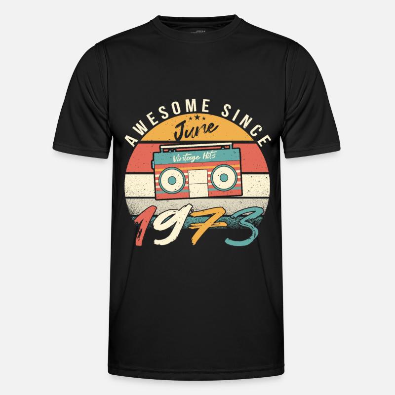1973 Juni Geschenk - Männer Funktions-T-Shirt - Schwarz