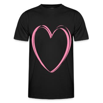 Pink Heart - Men's Functional T-Shirt - black - Front - AI Model Male 178 dark (178cm)