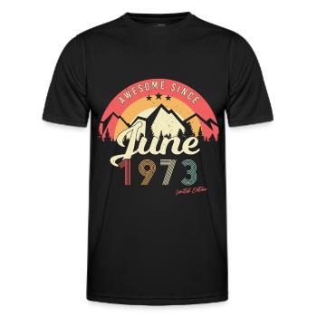 Retro 1973 Juni - Männer Funktions-T-Shirt - Schwarz - Vorne - AI Model Male 178 dark (178cm)