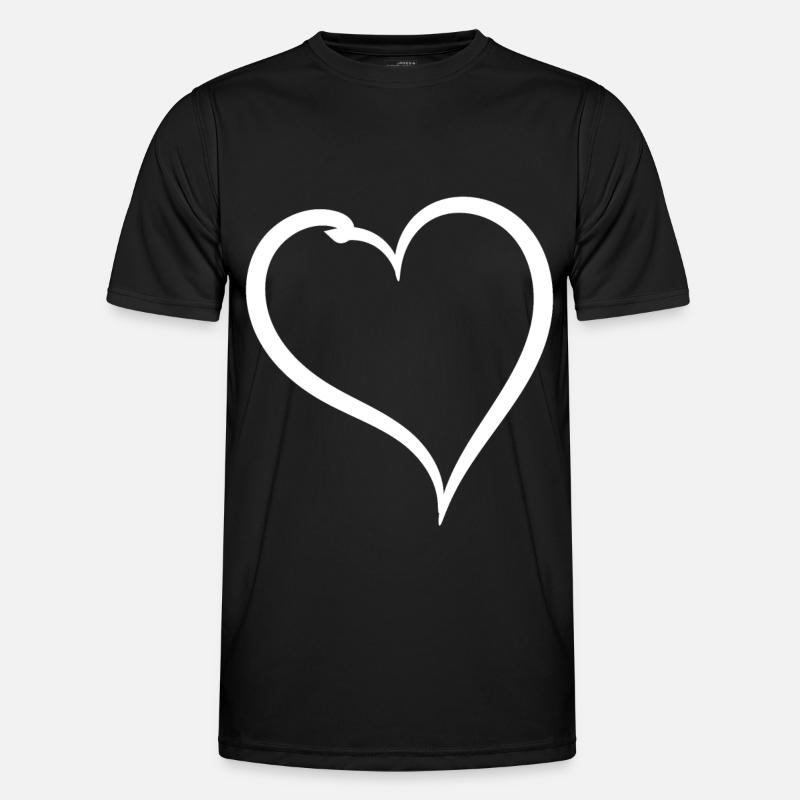 Simple White Heart - Men's Functional T-Shirt - black