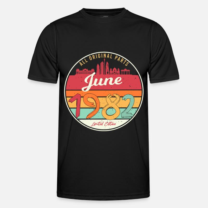 40ter Jahrestag 1982 Juni Männer Funktions-T-Shirt